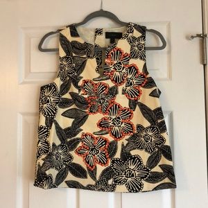 J. Crew Floral Studded Top